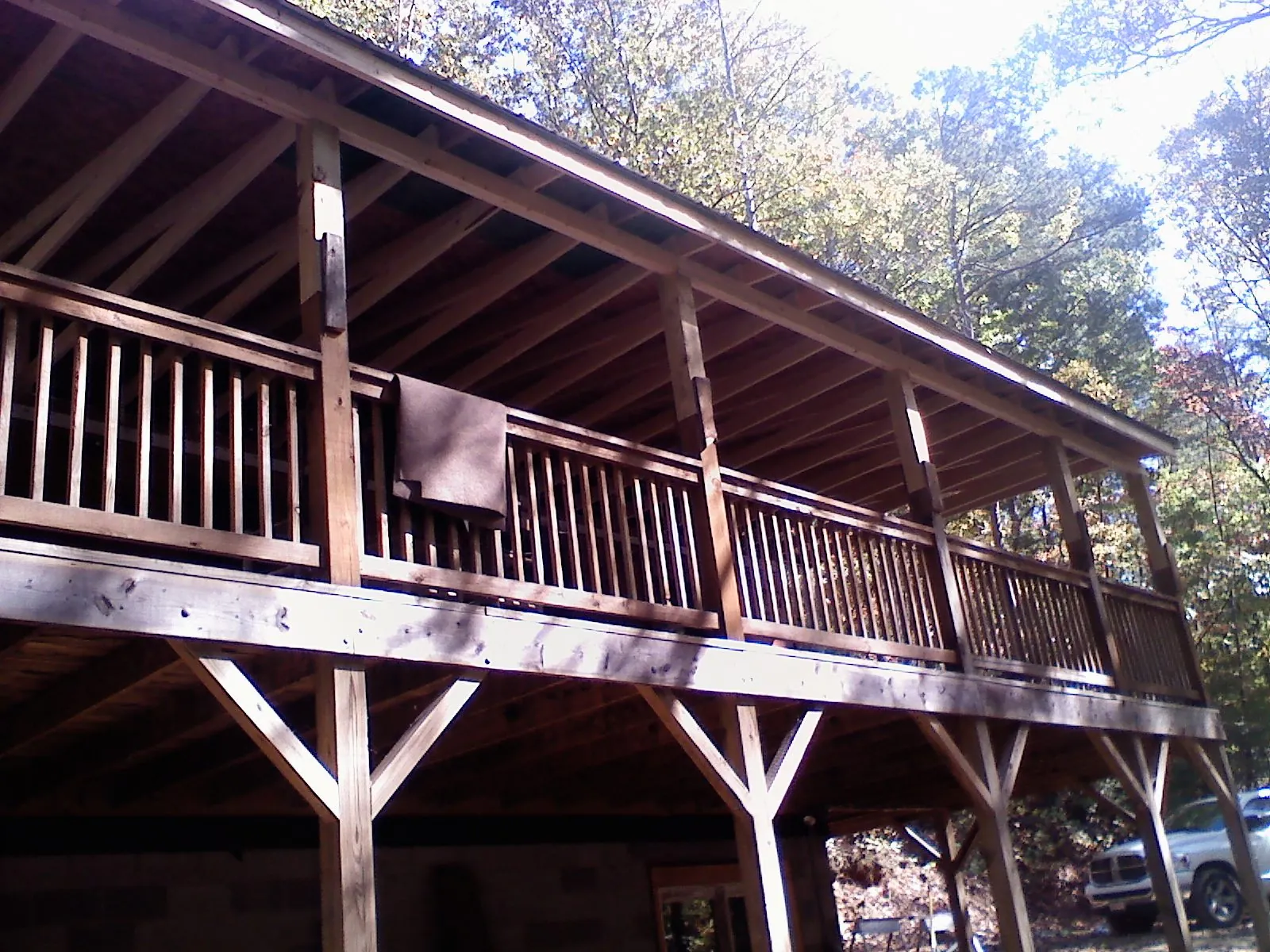 Timber framing under a new elevated porch and deck — Roof Leak Repair in Baxter by Roofing Brothers